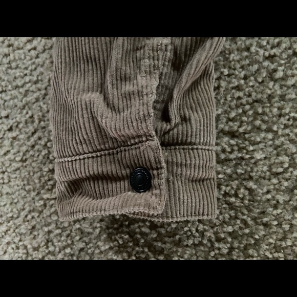 PULL&BEAR Worn Torn and Reborn Tan Corduroy Button Down Jacket - Size EU L - Picture 8 of 9